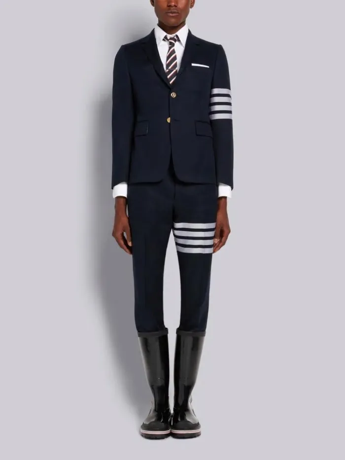 Cotton Suiting Engineered 4bar Classic Jacket Navy Men Thom Browne Jackets and Suiting