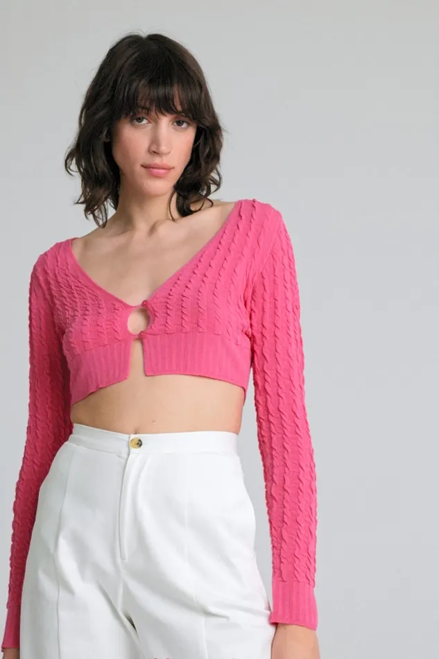 Cropped Knit Cardigan Women Desigual Sweaters