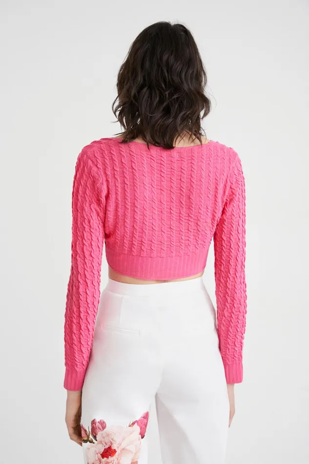 Cropped Knit Cardigan Women Desigual Sweaters