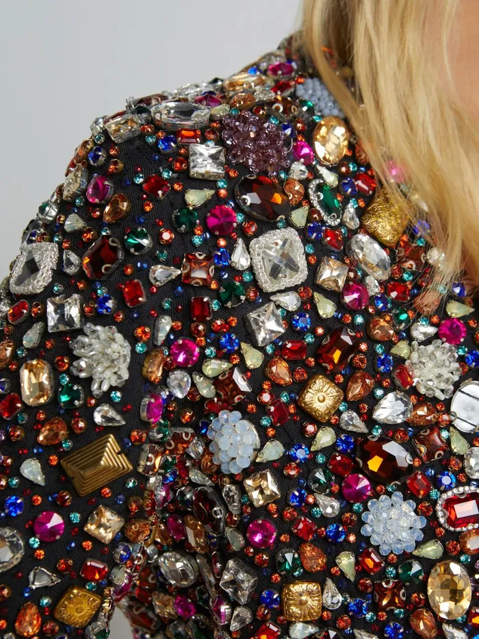 Culver Embellished Jacket Black Multi Vintage Jewels Women L039Agence Blazers and Jackets Culver Embellished Jacket Black Multi Vintage Jewels Women L039Agence Blazers and Jackets
