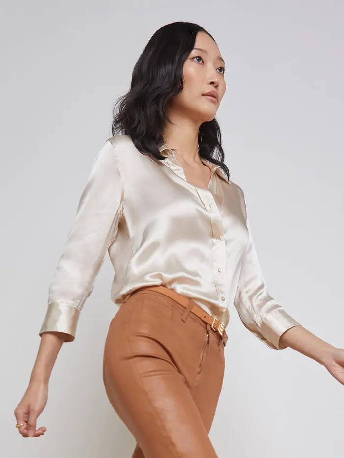 Dani Silk Blouse Champagne Women L039Agence Blouses and Tops Dani Silk Blouse Champagne Women L039Agence Blouses and Tops