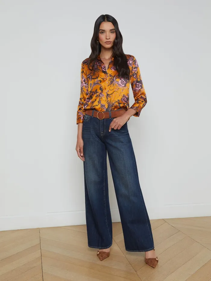 Dani Silk Blouse Desclay Multi Baroque Floral Women L039Agence Blouses and Tops Dani Silk Blouse Desclay Multi Baroque Floral Women L039Agence Blouses and Tops