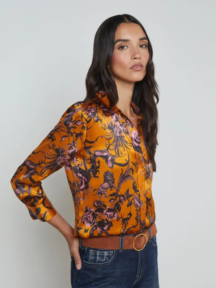 Dani Silk Blouse Desclay Multi Baroque Floral Women L039Agence Blouses and Tops Dani Silk Blouse Desclay Multi Baroque Floral Women L039Agence Blouses and Tops