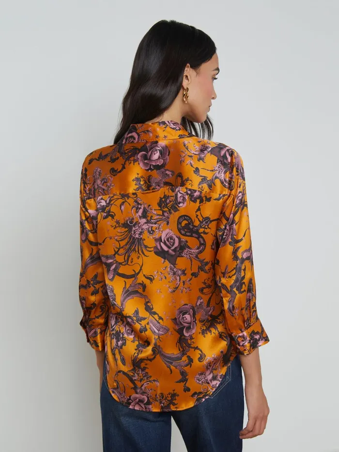 Dani Silk Blouse Desclay Multi Baroque Floral Women L039Agence Blouses and Tops Dani Silk Blouse Desclay Multi Baroque Floral Women L039Agence Blouses and Tops