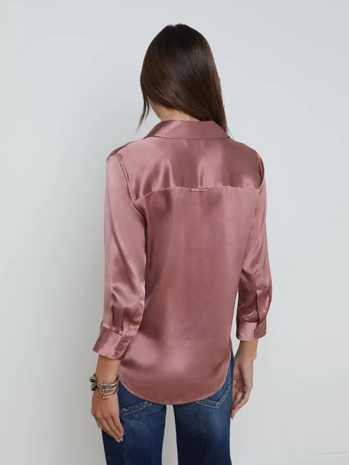 Dani Silk Blouse Mauve Rose Women L039Agence Blouses and Tops