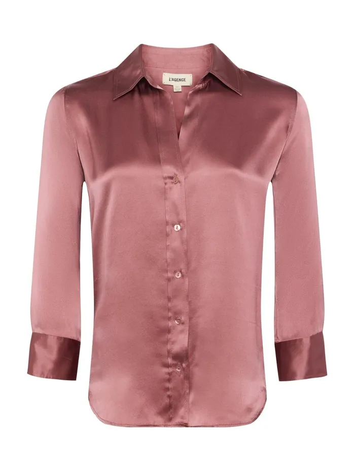 Dani Silk Blouse Mauve Rose Women L039Agence Blouses and Tops