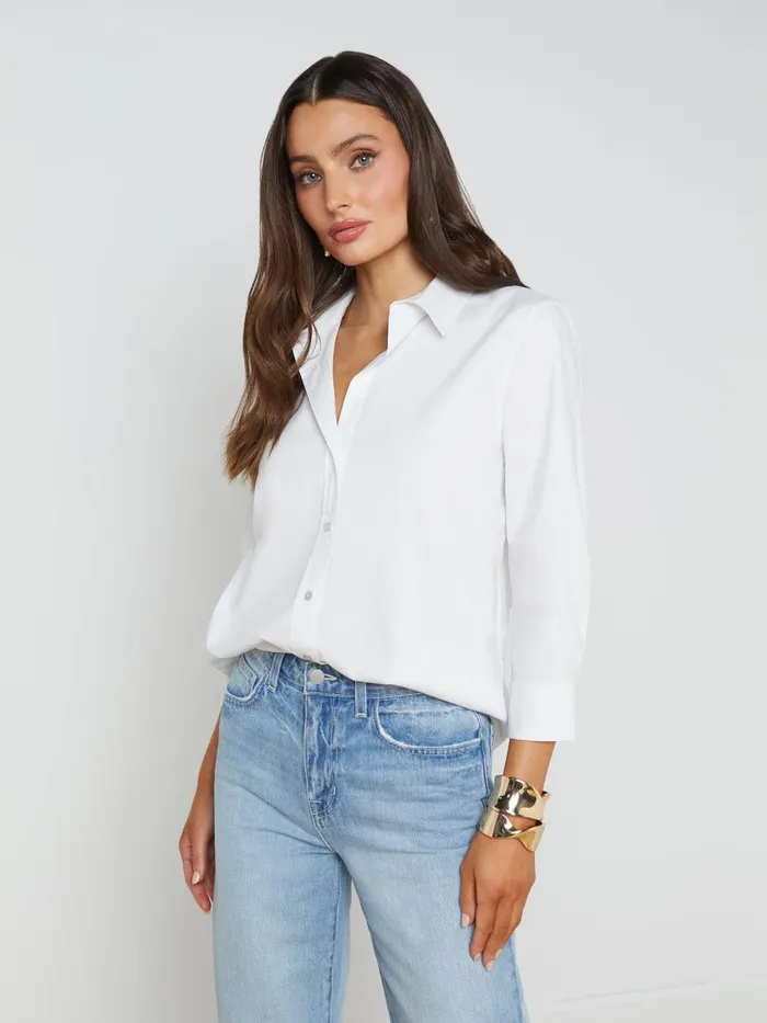 Daniella CottonBlend Blouse White Women L039Agence Blouses and Tops