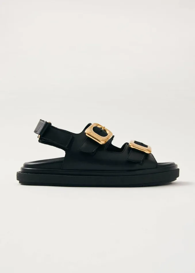 Daria Black Leather Sandals Women ALOHAS Sandals