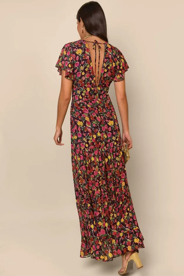 Delicia Fontainhas Floral Maroon Women RIXO Dresses Delicia Fontainhas Floral Maroon Women RIXO Dresses