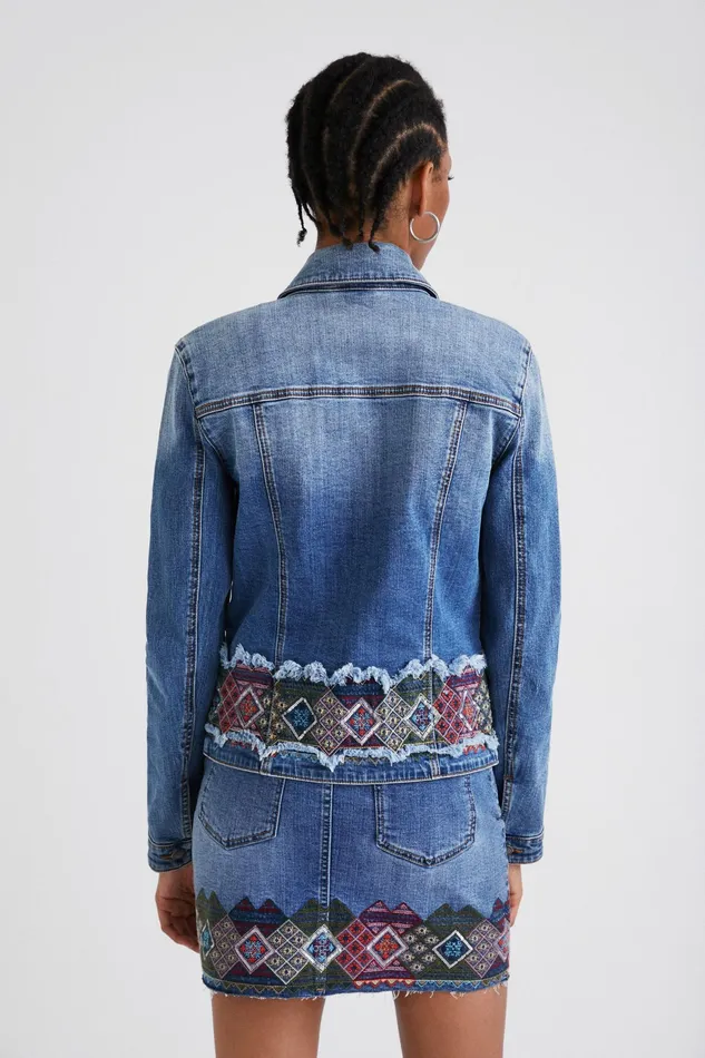 Denim Jacket With Border Women Desigual Jackets