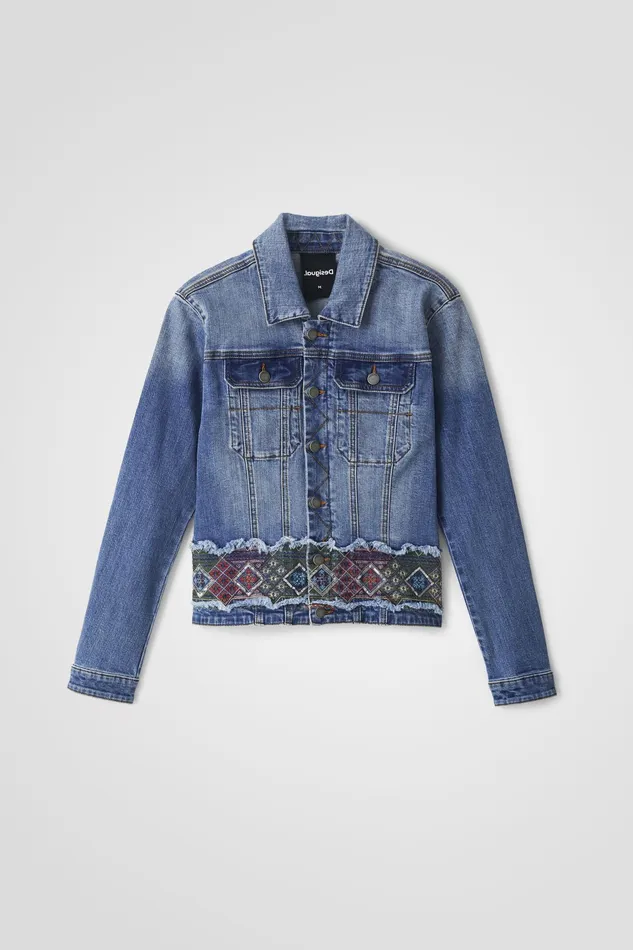 Denim Jacket With Border Women Desigual Jackets
