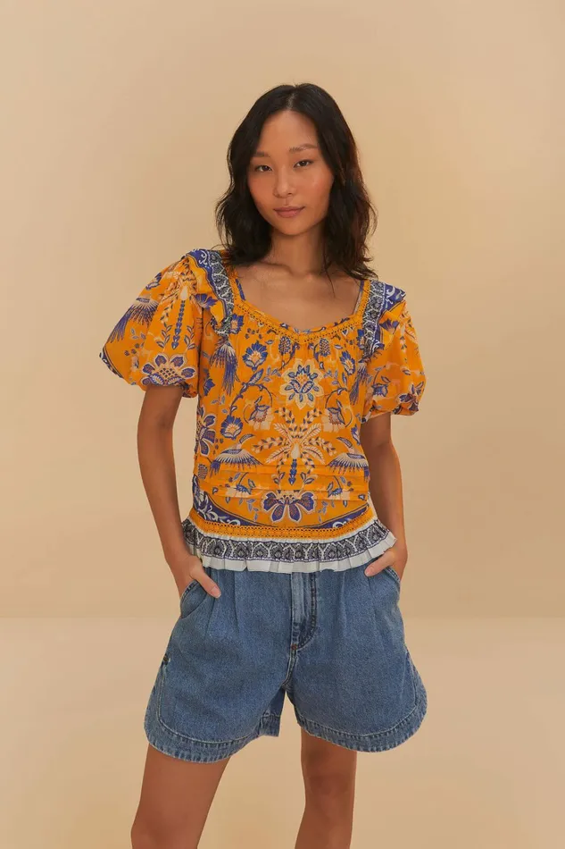 Denim Pleated Shorts Women FARM Rio Shorts