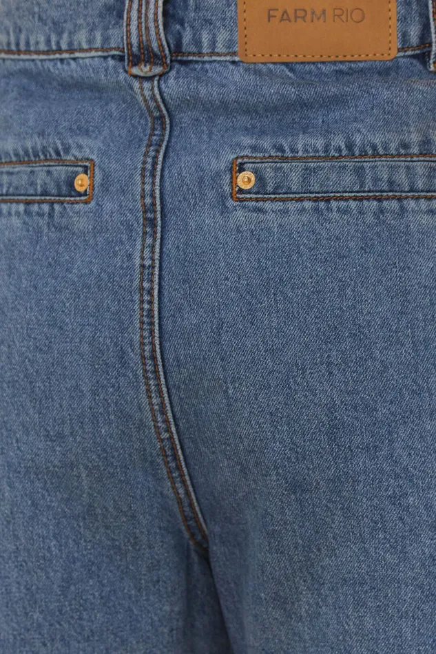 Denim Pleated Shorts Women FARM Rio Shorts