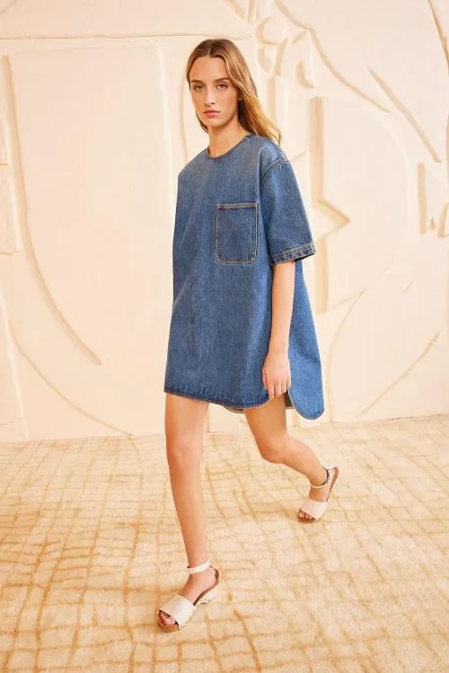 Denim Women Ulla Johnson The Joan Tunic Dress Danube Denim Women Ulla Johnson The Joan Tunic Dress Danube
