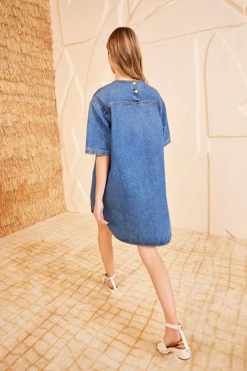 Denim Women Ulla Johnson The Joan Tunic Dress Danube Denim Women Ulla Johnson The Joan Tunic Dress Danube