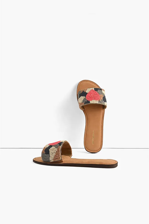 Don8217t Hide Your Heart Beaded Slide Sandals Don8217t Hide Your Heart Beaded Slide Sandals