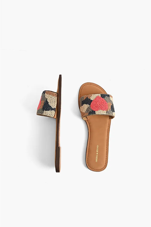 Don8217t Hide Your Heart Beaded Slide Sandals Don8217t Hide Your Heart Beaded Slide Sandals