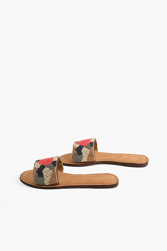 Don8217t Hide Your Heart Beaded Slide Sandals Don8217t Hide Your Heart Beaded Slide Sandals