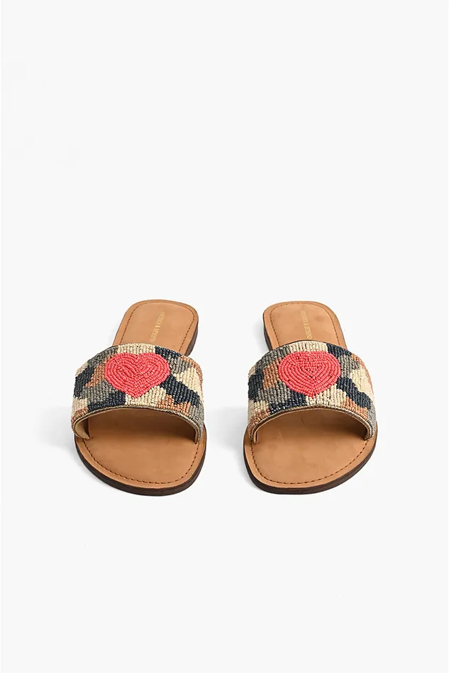 Don8217t Hide Your Heart Beaded Slide Sandals Don8217t Hide Your Heart Beaded Slide Sandals