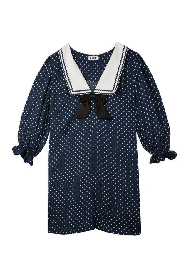 Doris Polka Dot Navy Women RIXO Dresses Doris Polka Dot Navy Women RIXO Dresses