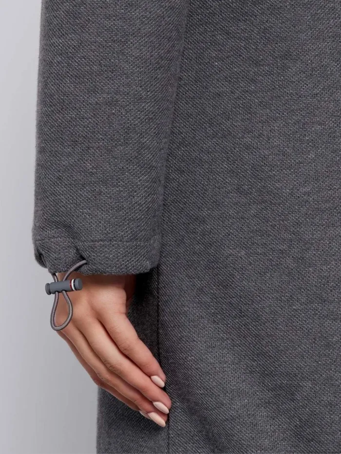 Double Face Cotton Twill Hooded Tonal 4bar Parka Medium Grey Women Thom Browne Outerwear