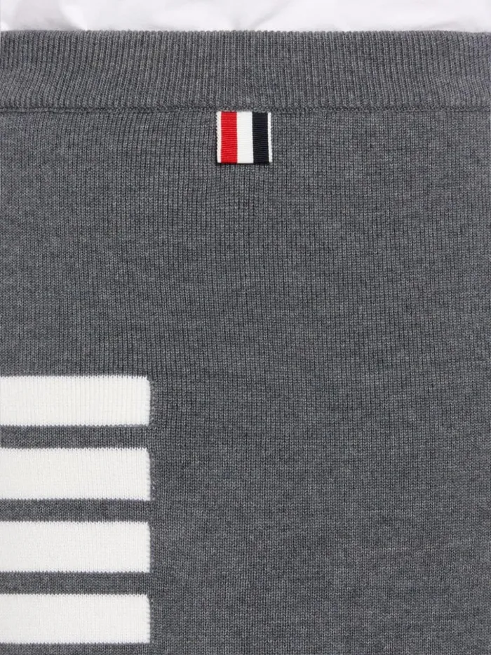 Double Face Fine Merino Wool 4bar Aline Knee Length Skirt Medium Grey Women Thom Browne Skirts