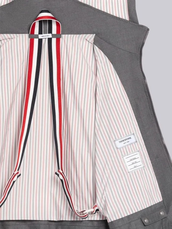 Down Filled Super 120s Twill Ski Jacket Medium Grey Men Thom Browne Outerwear