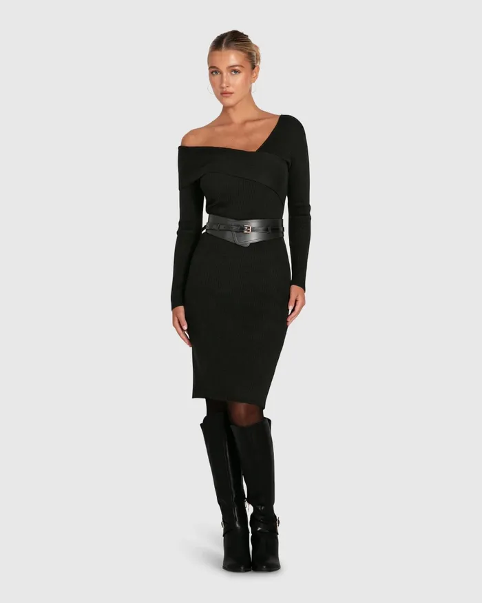 Dresses The Way You Move Knit Dress 8211 Black 8211 Belle and Bloom Women