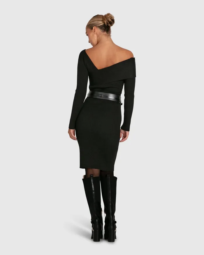 Dresses The Way You Move Knit Dress 8211 Black 8211 Belle and Bloom Women