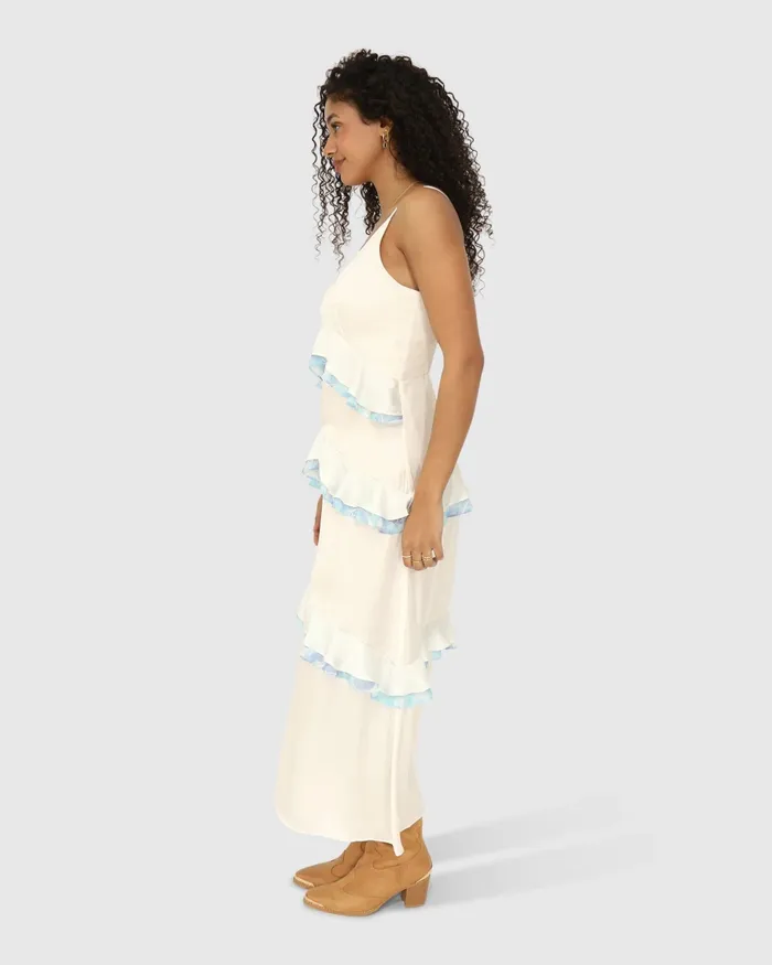 Dresses Women Belle and Bloom Lovely Day Ruffle Maxi Dress 8211 White