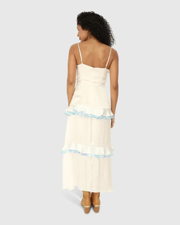 Dresses Women Belle and Bloom Lovely Day Ruffle Maxi Dress 8211 White