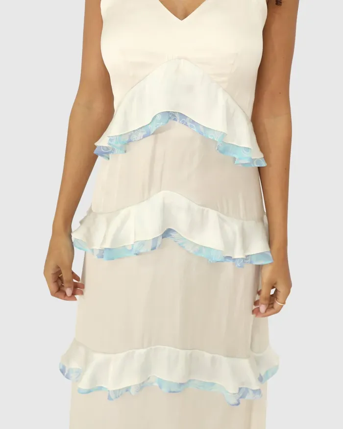 Dresses Women Belle and Bloom Lovely Day Ruffle Maxi Dress 8211 White