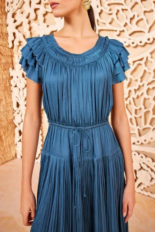 Dresses Women Ulla Johnson Kalesta Dress Neptune Dresses Women Ulla Johnson Kalesta Dress Neptune