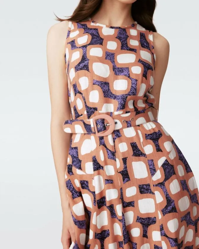 DVF Dresses Elliot Midi Dress Deco Geo 8211 Women