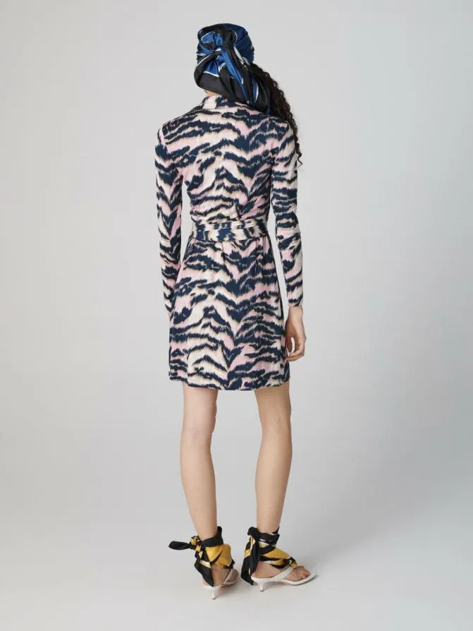 DVF Dresses Jeanne Wrap Dress Palace Tiger Pink 8211 Women