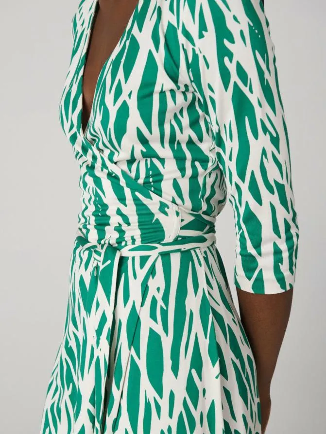 DVF Dresses Julian Silk Jersey Wrap Dress Twigs Green 8211 Women