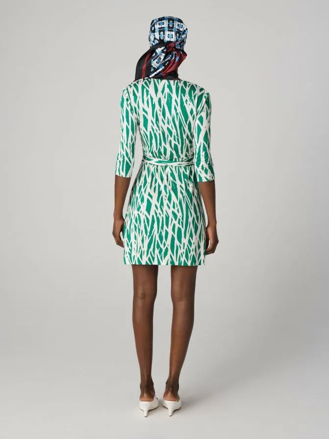 DVF Dresses Julian Silk Jersey Wrap Dress Twigs Green 8211 Women