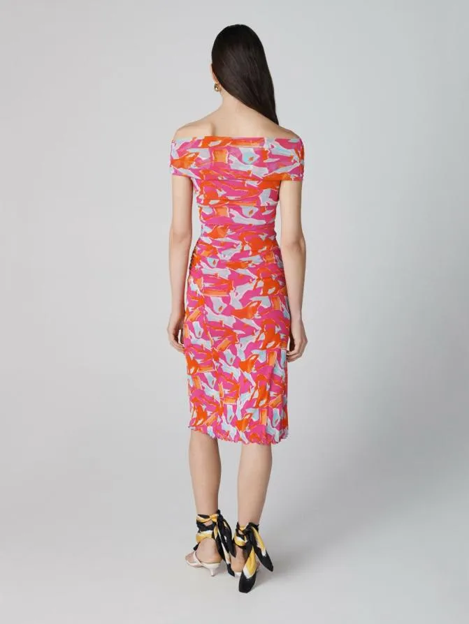 DVF Dresses Lovinia Dress Tiny Island Camo Pink 8211 Women