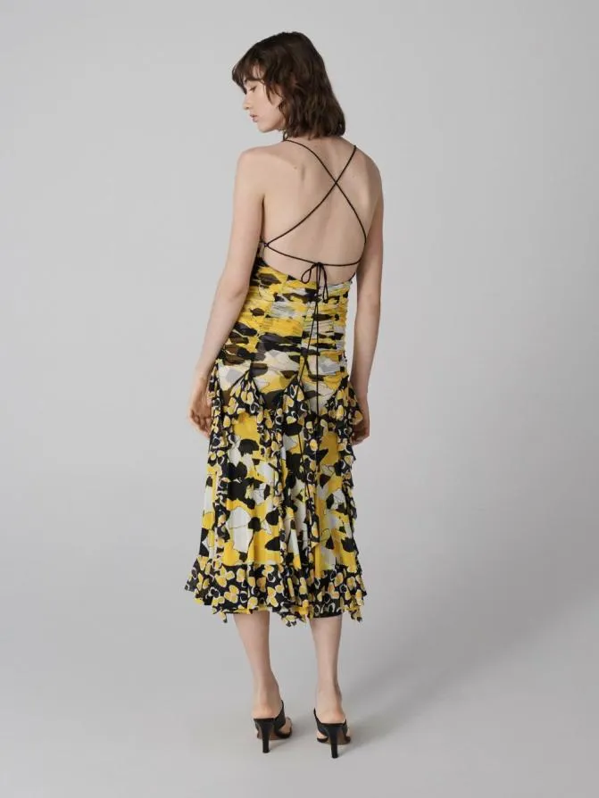 DVF Dresses Portia Dress Egon039s Floral Yellow 8211 Women