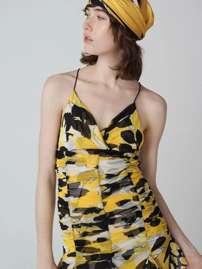 DVF Dresses Portia Dress Egon039s Floral Yellow 8211 Women