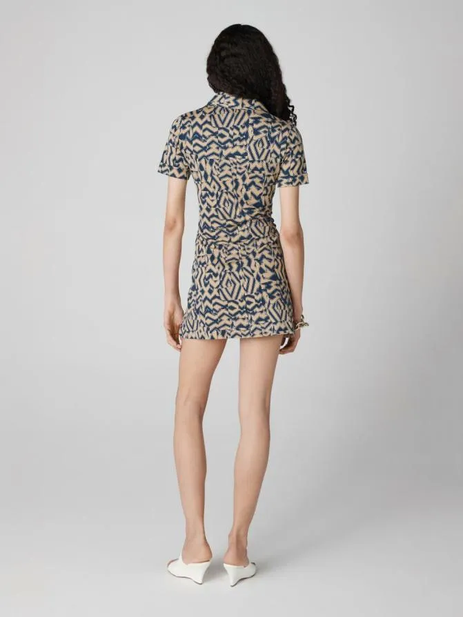DVF Dresses Rachel Mini Dress Tiny Troy Maze Beige 8211 Women
