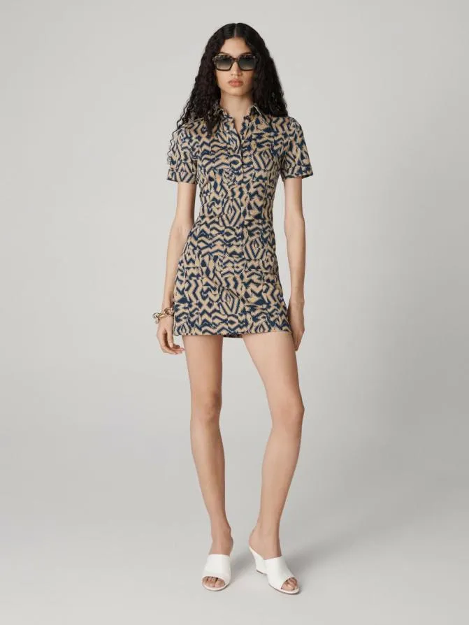 DVF Dresses Rachel Mini Dress Tiny Troy Maze Beige 8211 Women