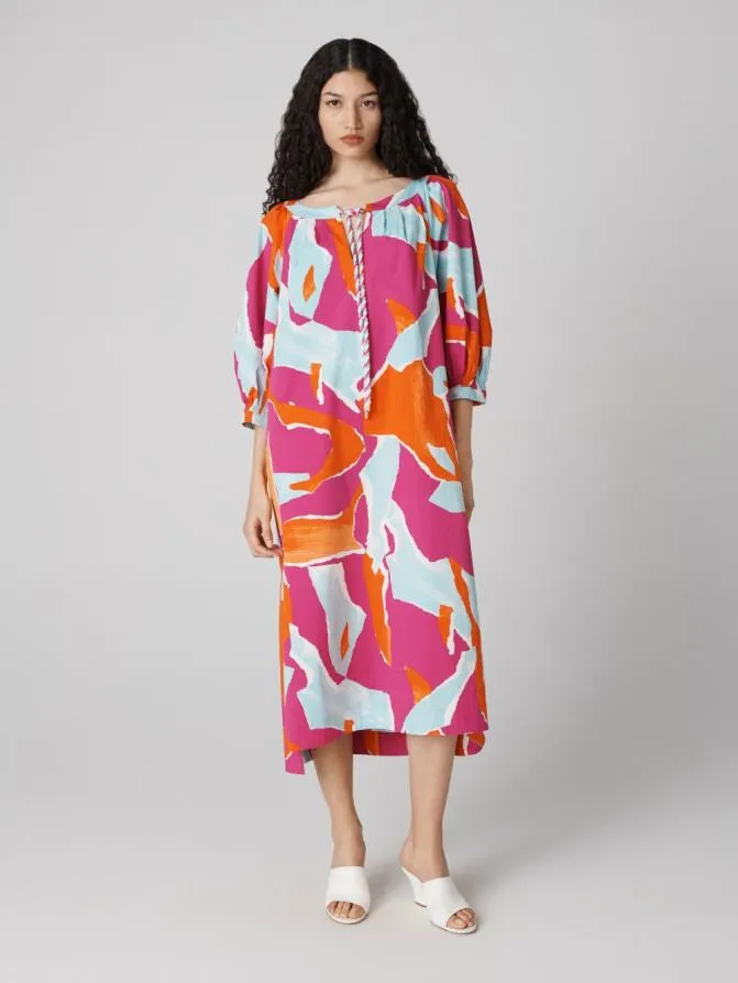 DVF Dresses Rhodes Cotton Dress Giant Island Camo Pink 8211 Women