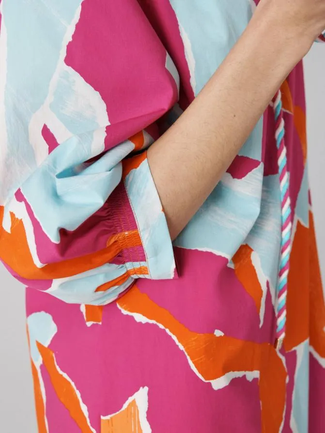DVF Dresses Rhodes Cotton Dress Giant Island Camo Pink 8211 Women