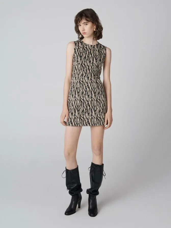 DVF Dresses Ruby Mini Dress Tiny Shadow Twigs Warm Sand 8211 Women