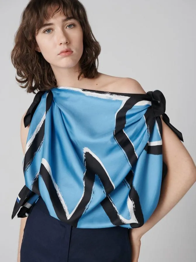DVF Scarves and Hats Flag Scarf Love Scarf Blue 8211 Women