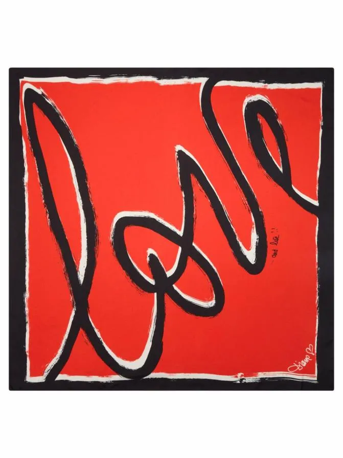 DVF Scarves and Hats Flag Scarf Love Scarf Orange 8211 Women