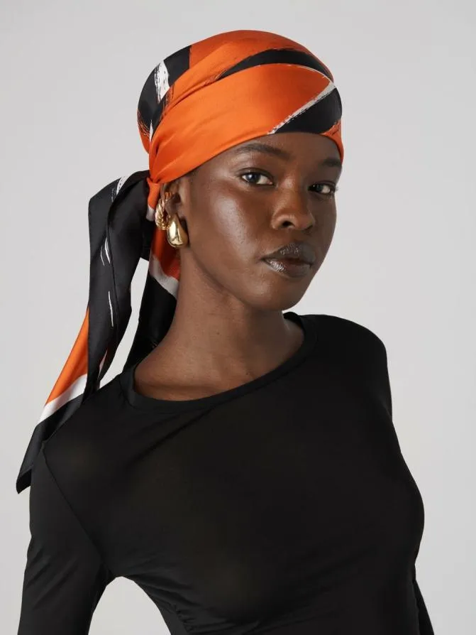 DVF Scarves and Hats Flag Scarf Love Scarf Orange 8211 Women