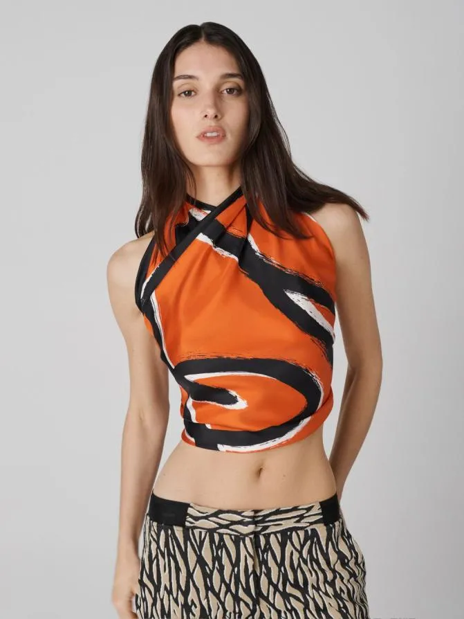 DVF Scarves and Hats Flag Scarf Love Scarf Orange 8211 Women