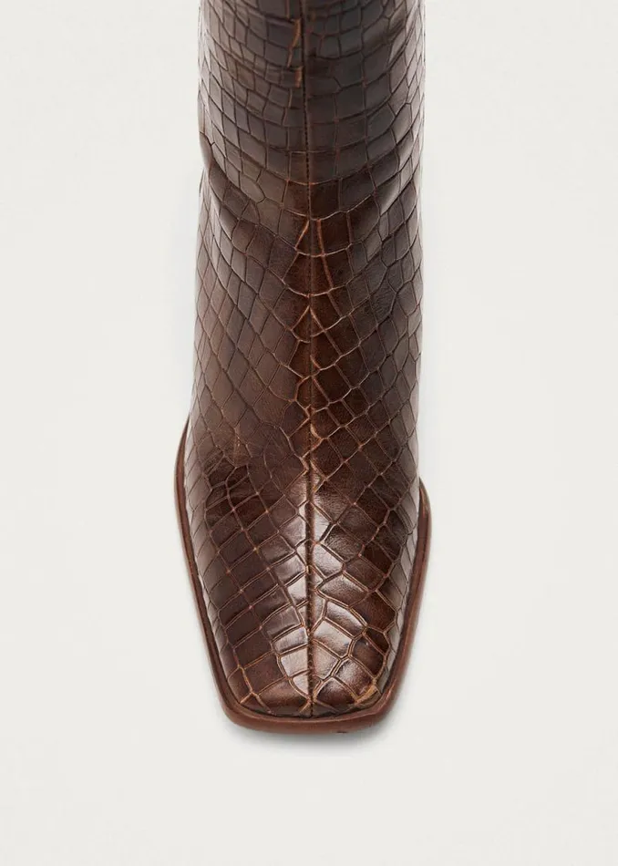 East Alli Brown Leather Boots Women ALOHAS Boots